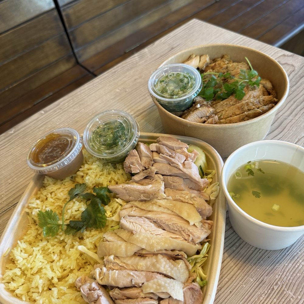 Classic Burd and Lemongrass Burd with chicken soup.