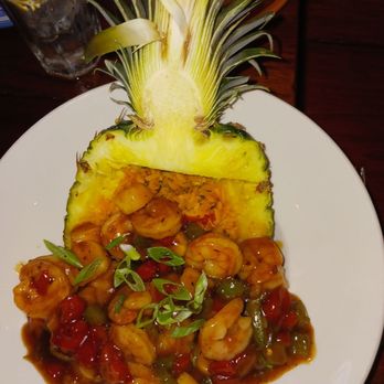 Bahama Breeze - Pineapple shrimp bowl with yellow rice - Seafood Near Me - Altamonte Springs, Florida