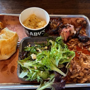 Wallabys Smokehouse - Roll, Mac n Cheese, Sweet/Saucy Salad, Pulled Pork, Chipotle Chicken (bottom right) - Barbeque Near Me - American Fork, Utah Wallabys Smokehouse - Roll, Mac n Cheese, Sweet/Saucy Salad, Pulled Pork, Chipotle Chicken (bottom right) - Barbeque Near Me - American Fork, Utah