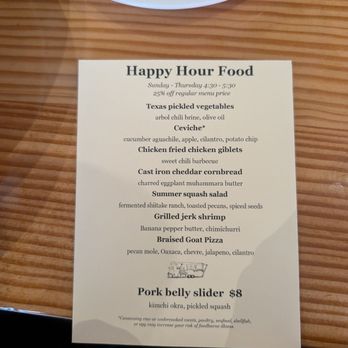 Odd Duck - Happy hour menu. The sliders are only available during happy hour! - American Near Me - Austin, Texas Odd Duck - Happy hour menu. The sliders are only available during happy hour! - American Near Me - Austin, Texas