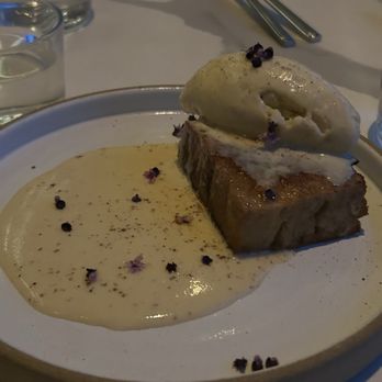 Kingfisher - Bread pudding with banana ice cream - Vietnamese Near Me - San Diego, California