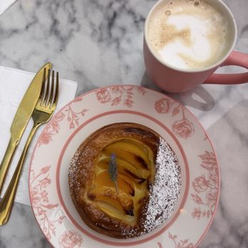 Parisien Gourmandises - Peach danish and vanilla latte - Bakeries Near Me - San Diego, California Parisien Gourmandises - Peach danish and vanilla latte - Bakeries Near Me - San Diego, California