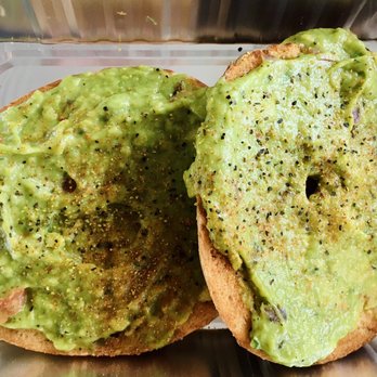 Frappe Joe Coffee Roasters - Mediterranean Avocado Toast on Bagel, delicious - Coffee & Tea Near Me - Edison, New Jersey
