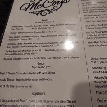 Real McCoy's - Menu - New American Near Me - Wake Forest, North Carolina Real McCoy's - Menu - New American Near Me - Wake Forest, North Carolina