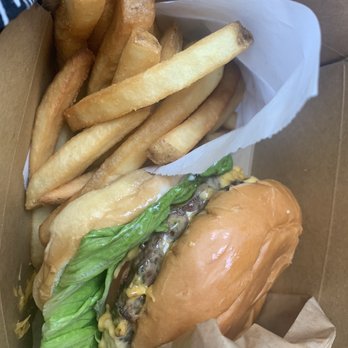 Uncle Jay Burger House - Double cheeseburger with grilled onions and French Fries - Burgers Near Me - Concord, California