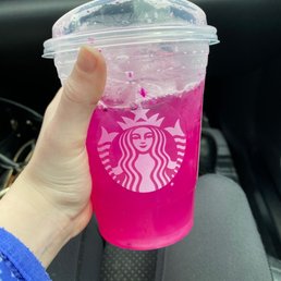 Here is the drink I always get it is a granday mango dragon fruit refresher with lemonade Here is the drink I always get it is a granday mango dragon fruit refresher with lemonade