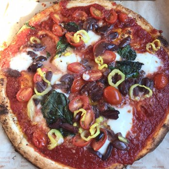 Blaze Pizza - This is the red vine pizza add kalamata olives and banana peppers! - Salad Near Me - Garner, North Carolina Blaze Pizza - This is the red vine pizza add kalamata olives and banana peppers! - Salad Near Me - Garner, North Carolina