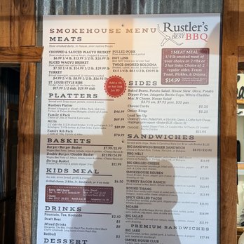 Rustlers BBQ - Current menu. - Southern Near Me - Henryetta, Oklahoma Rustlers BBQ - Current menu. - Southern Near Me - Henryetta, Oklahoma