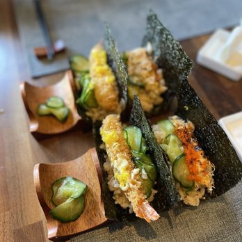 Sushi Shio - Tempura handroll and snow crab handroll - Sushi Bars Near Me - San Francisco, California Sushi Shio - Tempura handroll and snow crab handroll - Sushi Bars Near Me - San Francisco, California
