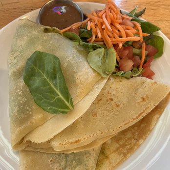Le Palais Sucre - Chicken Pesto Crepe with salad - Creperies Near Me - Pleasanton, California Le Palais Sucre - Chicken Pesto Crepe with salad - Creperies Near Me - Pleasanton, California