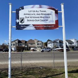 Veterans Memorial Soccer Complex - Wonderful sign thanking our Veterans for their service.