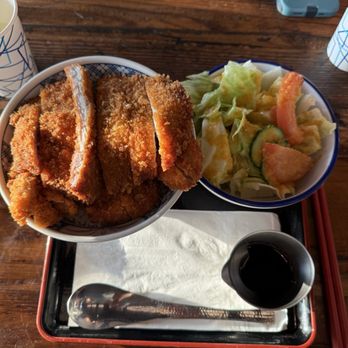 Donburi Station - Bellevue - Mixed Katsu Don- chicken and pork katsu. Side salad. - Japanese Near Me - Bellevue, Washington Donburi Station - Bellevue - Mixed Katsu Don- chicken and pork katsu. Side salad. - Japanese Near Me - Bellevue, Washington
