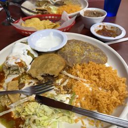 Half eaten tamale & Gordita! I couldn't wait to dig in before I got a picture!