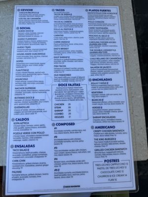 Menu photo 2 Doce Mesas Dallas, TX