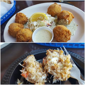 Sundancer Grill - Crab Hush Puppy app, loaded with crab meat! Yum! - American Near Me - Lakeway, Texas Sundancer Grill - Crab Hush Puppy app, loaded with crab meat! Yum! - American Near Me - Lakeway, Texas