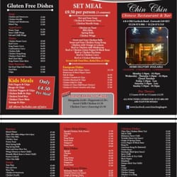Chin Chin Bar Restaurant - Gluten free menu