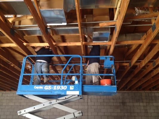 Commercial Project - This was a commercial job that we did installing a package unit and duct work in the space. Commercial Project - This was a commercial job that we did installing a package unit and duct work in the space.