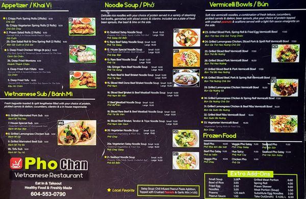 Menu photo 1 Pho Chan New Westminster, BC Menu photo 1 Pho Chan New Westminster, BC