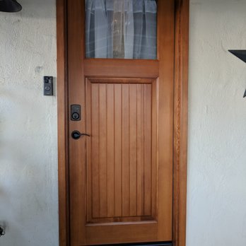 Peninsula Doors - Rear door that swings in Simonson door Early American stain - Door Sales/Installation Near Me - Campbell, California Peninsula Doors - Rear door that swings in Simonson door Early American stain - Door Sales/Installation Near Me - Campbell, California