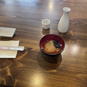 Coach Sushi - Miso Soup and hot Japanese Sake in Bottle - Sushi Bars Near Me - Oakland, California