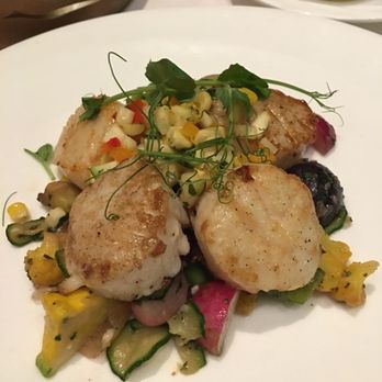 Flying Fish - Hokkaido scallops over fresh roasted veggies - Seafood Near Me - Orlando, Florida Flying Fish - Hokkaido scallops over fresh roasted veggies - Seafood Near Me - Orlando, Florida