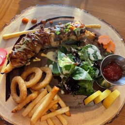 Isabel roll w/ a few extras.. fries, onion rings, salad
