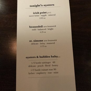 Guesthouse - Oyster menu at Guesthouse in Kentfield. - Cocktail Bars Near Me - Kentfield, California