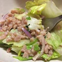 Larb - salad with ground pork, lettuce, celery & cilantro like dressing. Larb - salad with ground pork, lettuce, celery & cilantro like dressing.
