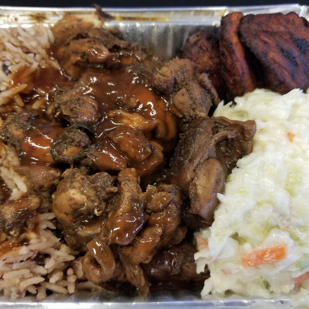 The Original Caribbean King - Jerk Chicken with Rice and Beans, Sweet Plantains and Cole Slaw - Food Trucks Near Me - Brooklyn, New York
