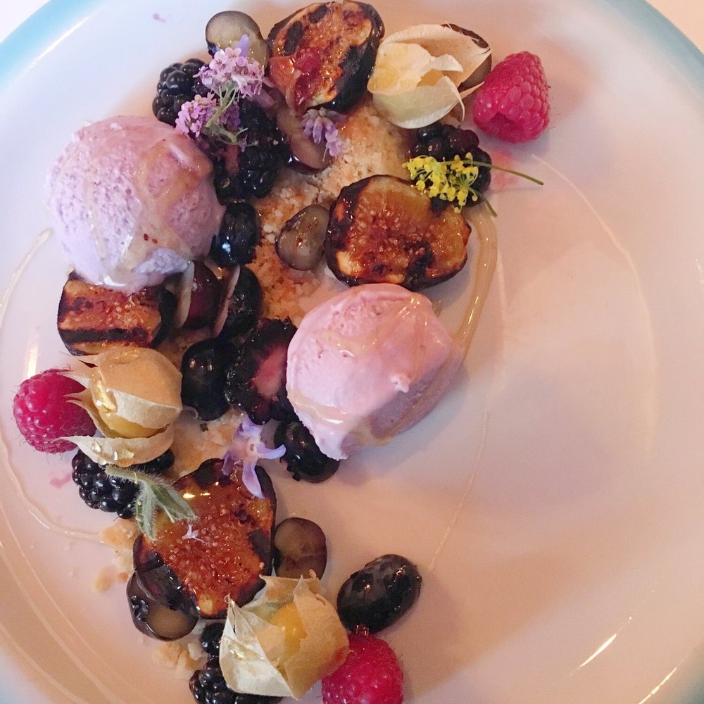 New Rivers - Grilled figs with berries and ice cream. Lovely - New American Near Me - Providence, Rhode Island New Rivers - Grilled figs with berries and ice cream. Lovely - New American Near Me - Providence, Rhode Island