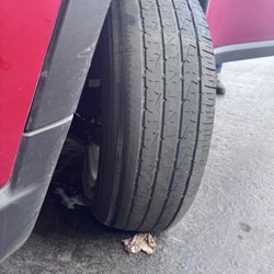 Hertz Rent A Car - Tire splitting cord exposed