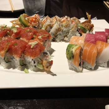 Aka Sushi Downtown - Left- Black Tiger top- Spider Roll right- Rainbow Roll - Sushi Bars Near Me - Corpus Christi, Texas Aka Sushi Downtown - Left- Black Tiger top- Spider Roll right- Rainbow Roll - Sushi Bars Near Me - Corpus Christi, Texas