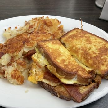 Jefferson Express - Big & Sexy French toast sandwich and home fries. - Diners Near Me - Toledo, Ohio Jefferson Express - Big & Sexy French toast sandwich and home fries. - Diners Near Me - Toledo, Ohio