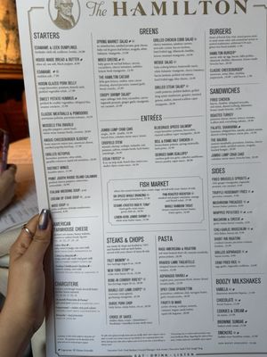 Menu photo 1 The Hamilton Washington, DC, DC