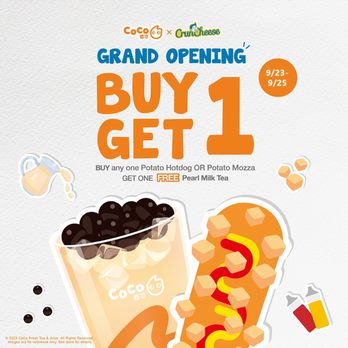 Cruncheese x CoCo Tea Bar - buy 1 get 1 - Hot Dogs Near Me - Azusa, California Cruncheese x CoCo Tea Bar - buy 1 get 1 - Hot Dogs Near Me - Azusa, California