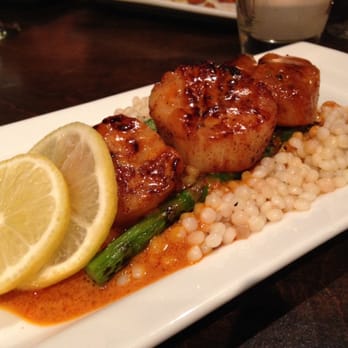 Petit Bistro - Blackened scallops with couscous - French Near Me - Bentonville, Arkansas Petit Bistro - Blackened scallops with couscous - French Near Me - Bentonville, Arkansas