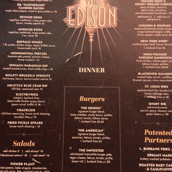 The Edison - Menu - Cocktail Bars Near Me - Lake Buena Vista, Florida The Edison - Menu - Cocktail Bars Near Me - Lake Buena Vista, Florida