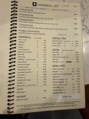 Menu photo 5 Handroll Bar Rolling New York, NY