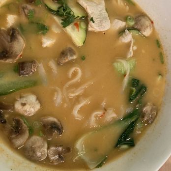 Green Thai Bistro - Noodles Tom Kha with chicken spicy level 5. $15.95 - Thai Near Me - Frisco, Texas