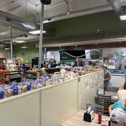 Fresh Cuts Butcher & Seafood Market - Dining are and deli buffet line inside Fresh Cuts grocery store in Seagrove, pottery capital of the USA.