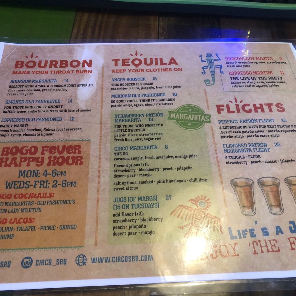 Circo - Menu - Mexican Near Me - Sarasota, Florida Circo - Menu - Mexican Near Me - Sarasota, Florida