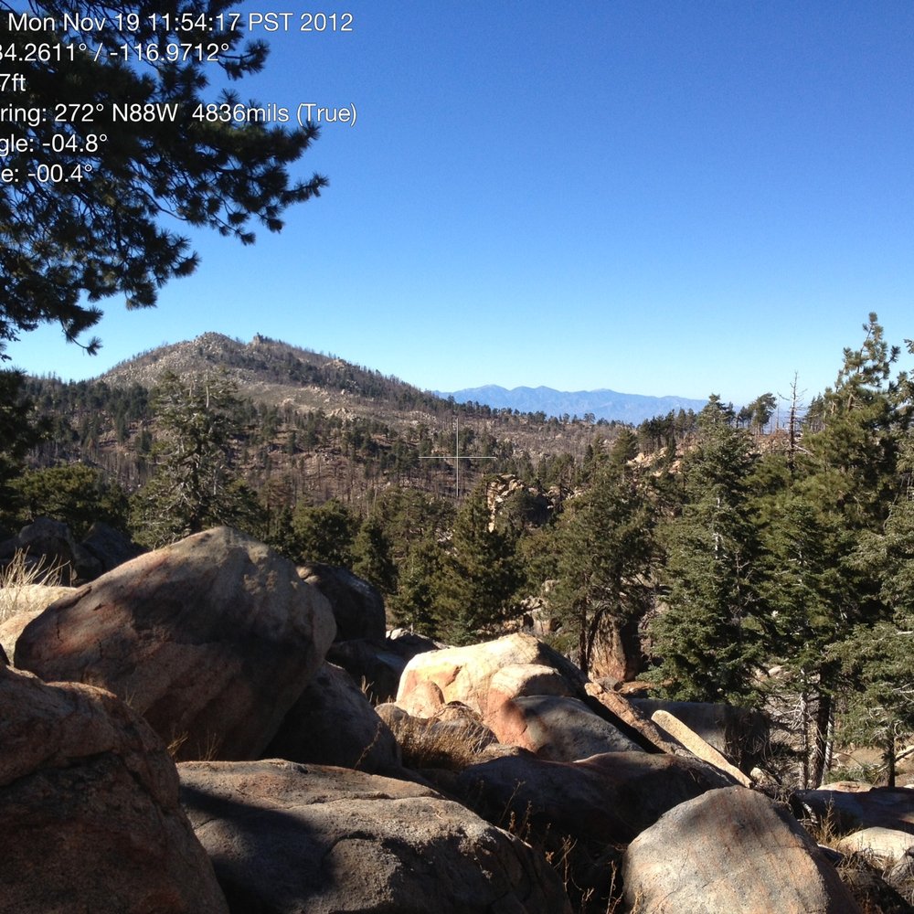 Gray's Peak Trail - view towards the Butler fire lookout, or west, from the top of Gray's - Hiking Near Me - Fawnskin, California