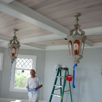 Bill Schiebe Painting - A house on the water. We pickled the ceiling and did the whole room. Awesome antique lamps hanging. - Painters Near Me - Monroe, Connecticut Bill Schiebe Painting - A house on the water. We pickled the ceiling and did the whole room. Awesome antique lamps hanging. - Painters Near Me - Monroe, Connecticut