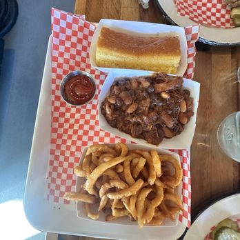 Honeybird - Curley fries, pulled pork baked beans, cornbread, - Southern Near Me - East Providence, Rhode Island Honeybird - Curley fries, pulled pork baked beans, cornbread, - Southern Near Me - East Providence, Rhode Island