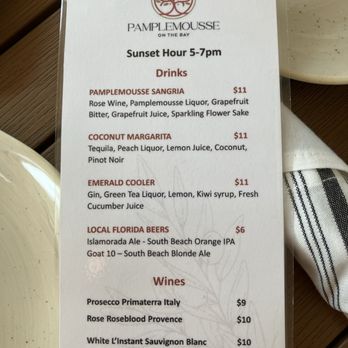 Pamplemousse On The Bay - Happy hour menu - Cocktail Bars Near Me - Miami Beach, Florida Pamplemousse On The Bay - Happy hour menu - Cocktail Bars Near Me - Miami Beach, Florida