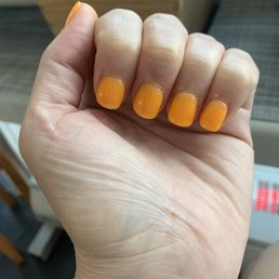 Orange dip dye nails. Orange dip dye nails.