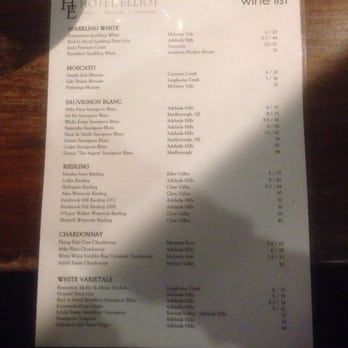Hotel Elliot - Wine list (part 1) - Restaurants Near Me - Port Elliot, SA