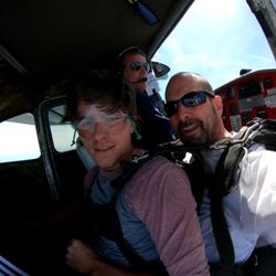 Skydive Allegan - Exiting our Cessna on a tandem jump.