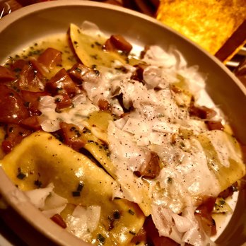 Aurora - Ravioli (broccoli rabe & ricotta, wild mushrooms, aged goat ricotta, chives) - Italian Near Me - Brooklyn, New York Aurora - Ravioli (broccoli rabe & ricotta, wild mushrooms, aged goat ricotta, chives) - Italian Near Me - Brooklyn, New York