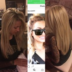 Hi lights extensions and cut by shavonne